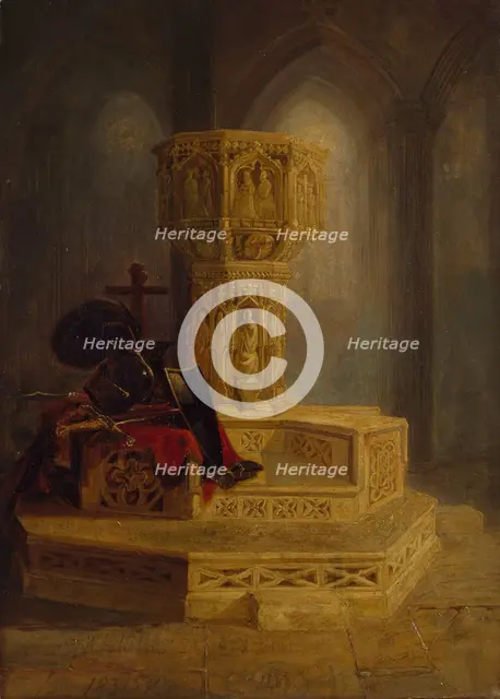 Font, Walsingham Church, 1831. Creator: William James Muller.