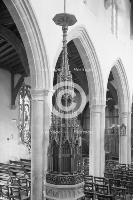 Font cover in St Gregory's Church, Sudbury, Suffolk, c1965-c1969.  Artist: Laurence Goldman