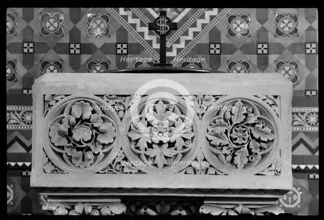 Font, St Clement's Church, Chapeltown Road, Sheepscar, Leeds, West Yorkshire, c1955-c1974. Creator: Ursula Clark.