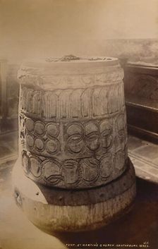Font, St. Martin's Church, Canterbury 1929. Creator: Unknown