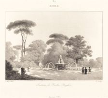 Fontaine de Jardin Borghese, 1822. Creator: Eugene Isabey