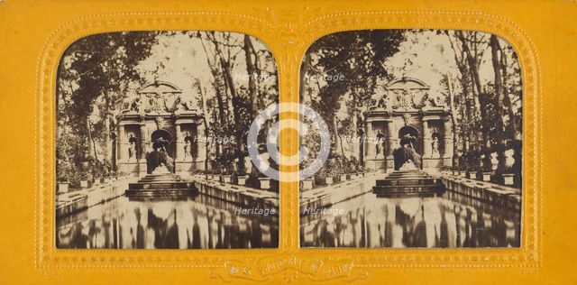 Fontaine de Medicis, Paris, 1860s. Creator: Adolphe Block.