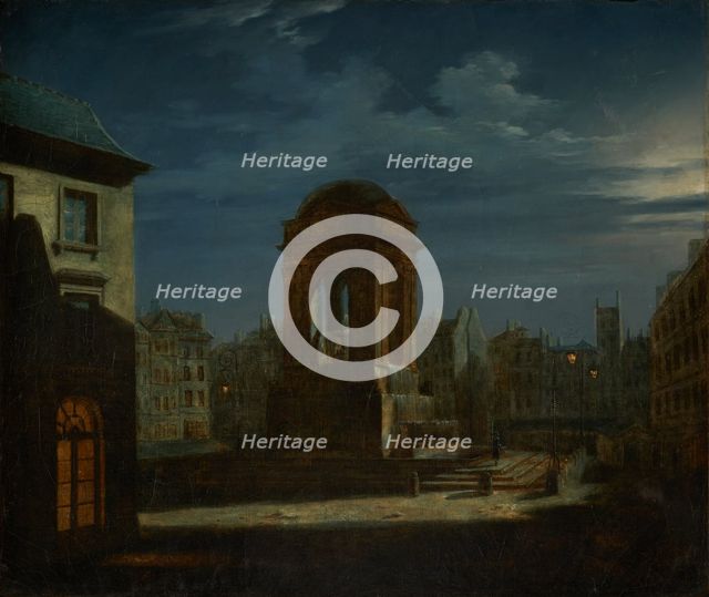Fontaine des Innocents, at night , 1822. Creator: Unknown.