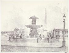 Fontaine, place de la Concorde, Paris, 1855/60, printed 1978. Creator: Edouard Baldus