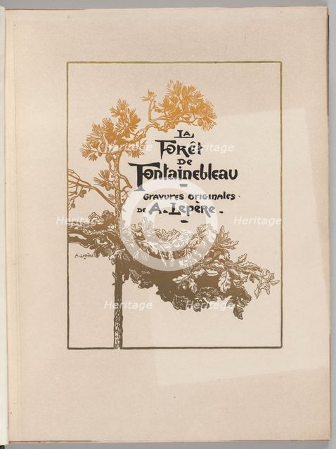 Fontainebleau Forest: Cover (La Forêt de Fontainebleau), 1890. Creator: Auguste Louis Lepère (French, 1849-1918); A. Desmoulins, Published in Revue Illustrée, 1887-90.