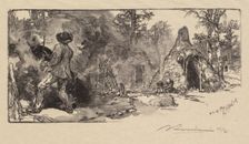 Fontainebleau Forest: Coalmen (La Forêt de Fontainebleau: Les Charbonniers), 1890. Creator: Auguste Louis Lepère (French, 1849-1918); A. Desmoulins, Published in Revue Illustrée, 1887-90