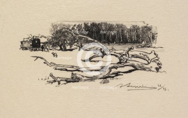 Fontainebleau Forest: Carrefour de lEpine (La Forêt de Fontainebleau: Carrefour de lEpine), 1890. Creator: Auguste Louis Lepère (French, 1849-1918); A. Desmoulins, Published in Revue Illustrée, 1887-90.