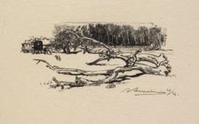 Fontainebleau Forest: Carrefour de lEpine (La Forêt de Fontainebleau: Carrefour de lEpine), 1890. Creator: Auguste Louis Lepère (French, 1849-1918); A. Desmoulins, Published in Revue Illustrée, 1887-90