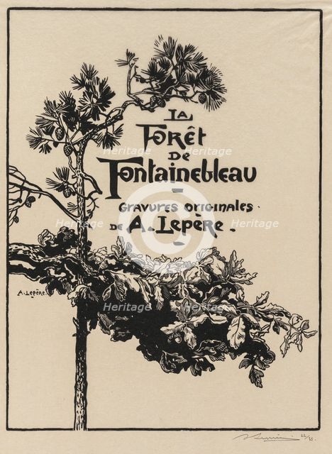 Fontainebleau Forest: Frontispiece (La Forêt de Fontainebleau: Frontispice), 1908. Creator: Auguste Louis Lepère (French, 1849-1918); A. Desmoulins, Published in Revue Illustrée, 1887-90.
