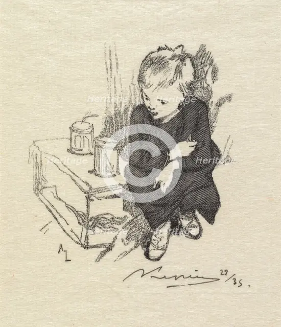 Fontainebleau Forest: Le gamin a lorvet (La Forêt de Fontainebleau: Le gamin à lorvet), 1890. Creator: Auguste Louis Lepère (French, 1849-1918); A. Desmoulins, Published in Revue Illustrée, 1887-90.