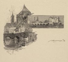 Fontainebleau Forest: Moret, the Wood-Mill (La Forêt de Fontainebleau..., 1890. Creator: Auguste Louis Lepère (French, 1849-1918); A. Desmoulins, Published in Revue Illustrée, 1887-90