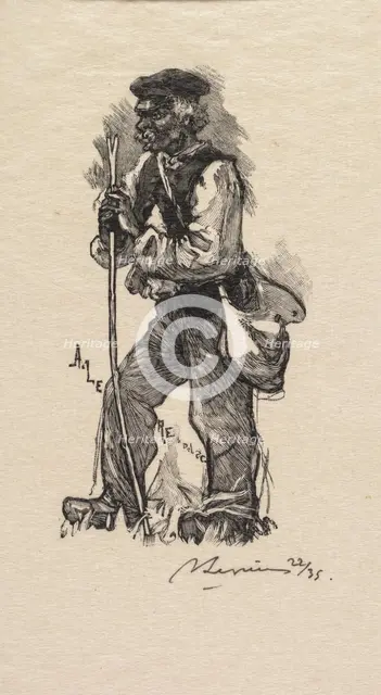 Fontainebleau Forest: Serpent Merchant (La Forêt de Fontainebleau: Le chasseur de serpents), 1890. Creator: Auguste Louis Lepère (French, 1849-1918); A. Desmoulins, Published in Revue Illustrée, 1887-90.