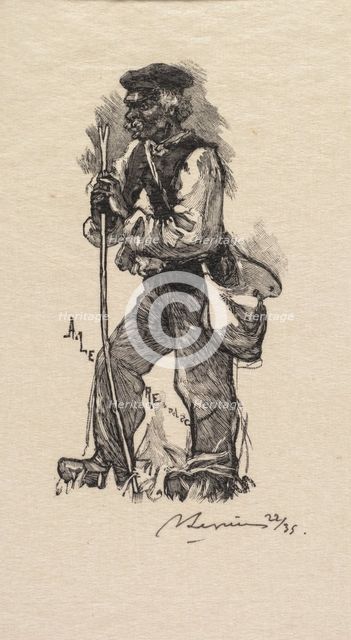 Fontainebleau Forest: Serpent Merchant (La Forêt de Fontainebleau: Le chasseur de serpents), 1890. Creator: Auguste Louis Lepère (French, 1849-1918); A. Desmoulins, Published in Revue Illustrée, 1887-90.