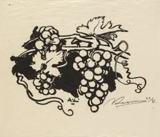 Fontainebleau Forest: Tailpiece, Grapes (La Forêt de Fontainebleau: Cul-de-lampe), 1890. Creator: Auguste Louis Lepère (French, 1849-1918); A. Desmoulins, Published in Revue Illustrée, 1887-90