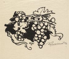 Fontainebleau Forest: Tailpiece, Grapes (La Forêt de Fontainebleau: Cul-de-lampe), 1890. Creator: Auguste Louis Lepère (French, 1849-1918); A. Desmoulins, Published in Revue Illustrée, 1887-90