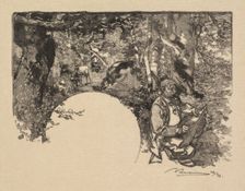 Fontainebleau Forest: The Painters (La Forêt de Fontainebleau: Les Peintres), 1890. Creator: Auguste Louis Lepère (French, 1849-1918); A. Desmoulins, Published in Revue Illustrée, 1887-90
