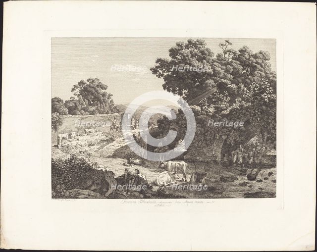 Fontana Blandusia, volgarmente detta Acquoria a Tivoli, 1794. Creator: Jacob Wilhelm Mechau.