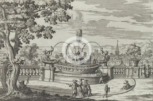 Fontana di Belvedere á Frascati..., 1691 or after. Creator: Giovanni Battista Falda.
