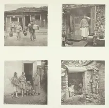 Foochow Coolies; A Foochow Detective; The Chief of Thieves; Beggars Living in a Tour, c. 1868. Creator: John Thomson