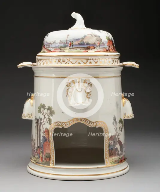 Food Warmer (Réchaud), Munich, c. 1760. Creator: Nymphenburg Porcelain Manufactory.