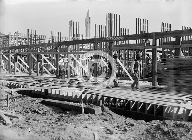 Food Administration, U.S. Construction of Headquarters Building, 1917. Creator: Harris & Ewing.