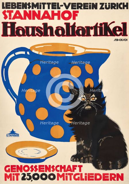 Food Association Zurich St. Annahof Household goods, 1914. Creator: Oesch, Albert Sebastian (1893-1920).