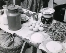 Food for sale at the market, Zagreb, Croatia, Yugoslavia, 1939. Creator: Unknown