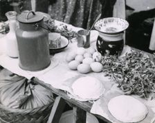 Food for sale at the market, Zagreb, Croatia, Yugoslavia, 1939. Creator: Unknown