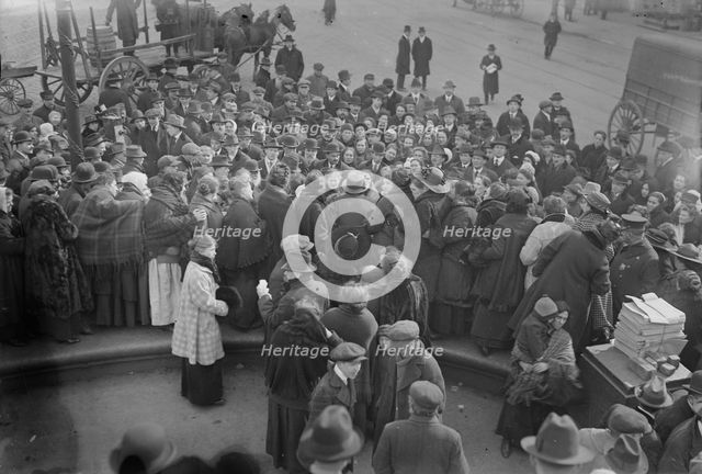 Food Protest Meeting [East Broadway and Rutgers Street, New York, New York], 1917. Creator: Bain News Service.