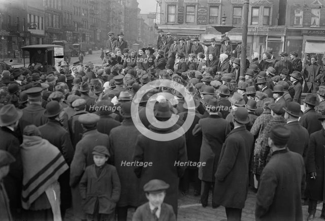 Food protest [East Broadway and Rutgers Street, New York, New York], 1917. Creator: Bain News Service.