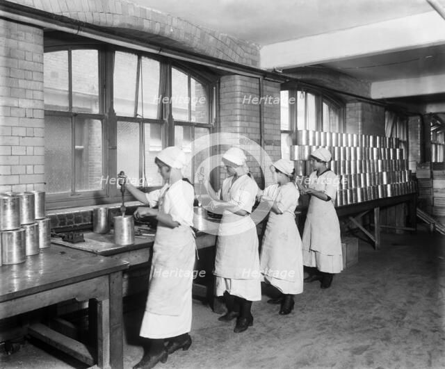 Food production, J Lyons & Co Ltd, Cadby Hall food factory, Hammersmith Road, London, October 1918. Artist: Adolph Augustus Boucher.