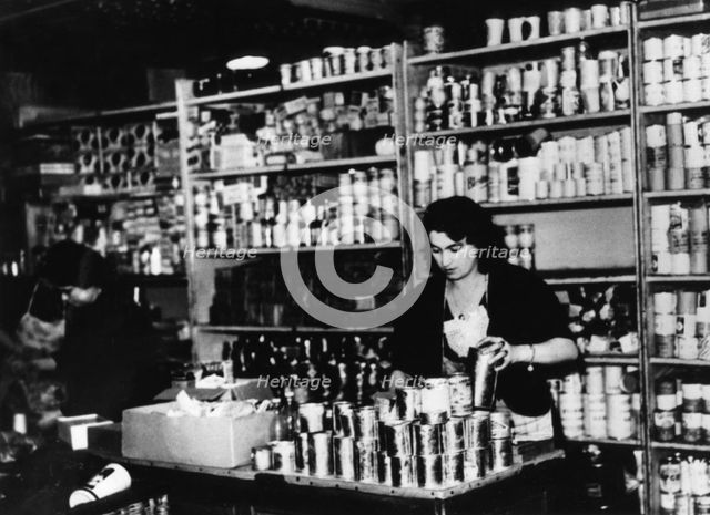 Food store in occupied Paris, c1941(?). Artist: Unknown