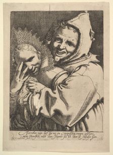 Fool with a Girl Looking Through Her Fingers. Creator: Werner Jacobsz. van den Valckert