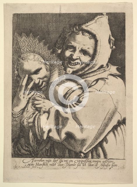 Fool with a Girl Looking Through Her Fingers. Creator: Werner Jacobsz. van den Valckert.