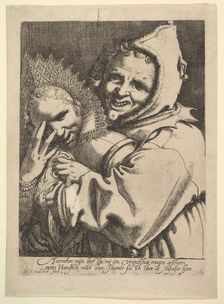 Fool with a Girl Looking Through Her Fingers. Creator: Werner Jacobsz. van den Valckert