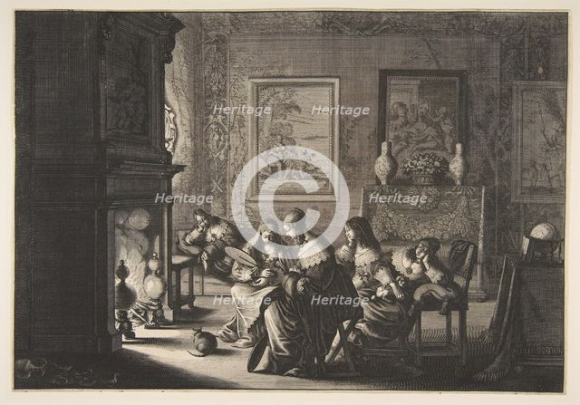 Foolish Virgins Sleeping (Les Vierges folles sommolent en attendant l'arrivée de l'épo..., ca. 1635. Creator: Abraham Bosse.