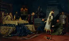Fool's coat. Boyar Druzhina Andreyevich Morozov before Ivan the Terrible, 1885. Artist: Nesterov, Mikhail Vasilyevich (1862-1942)
