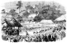 Foot-race at Canton by Coolies of the Military Train - sketched by our special artist and..., 1858. Creator: Unknown