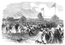 Foot-Races at the annual festival of the Asylum for Idiots, Earlswood, 1864. Creator: Unknown