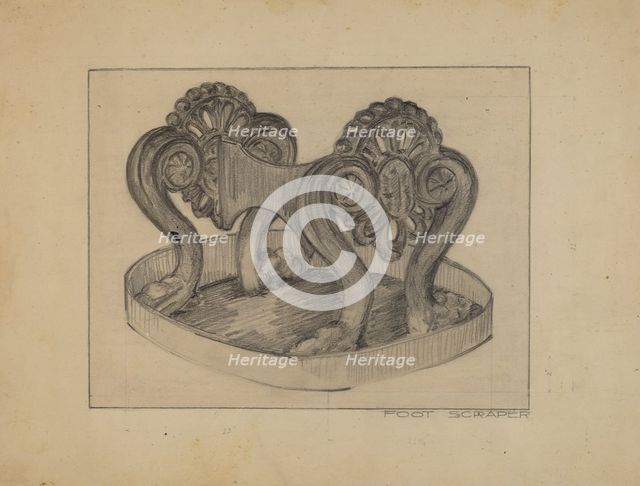 Foot Scraper, 1935/1942. Creator: Arelia Arbo.