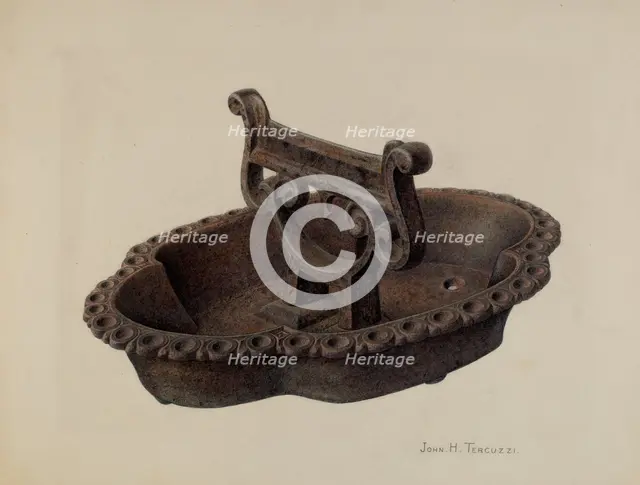 Foot Scraper and Tray, c. 1941. Creator: John H. Tercuzzi.