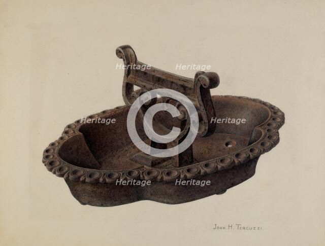 Foot Scraper and Tray, c. 1941. Creator: John H. Tercuzzi.
