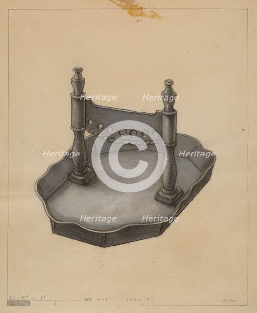 Foot Scraper, c. 1936. Creator: Franklin C. Moyan.