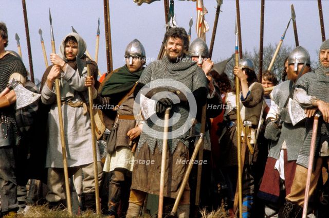 Foot soldiers from a battle re-enactment. Artist: Geoffrey Davis