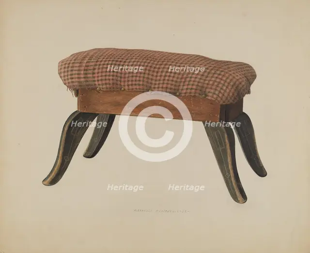Foot Stool, 1938. Creator: Alexander Anderson.