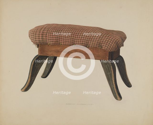 Foot Stool, 1938. Creator: Alexander Anderson.
