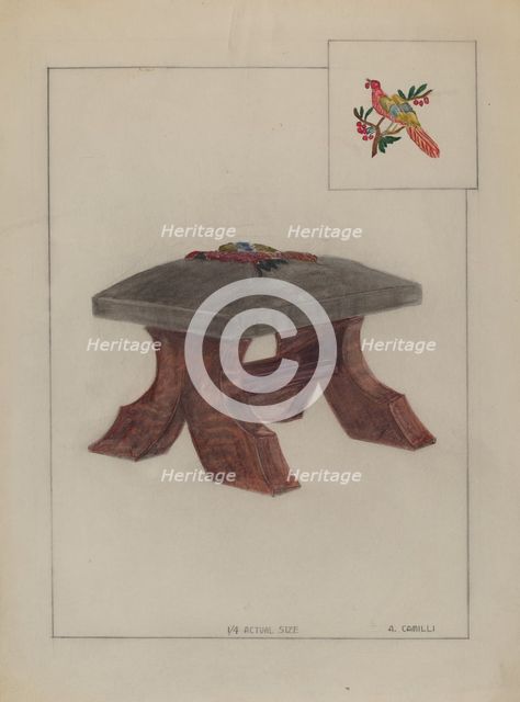 Foot Stool, c. 1936. Creator: Albert Camilli.