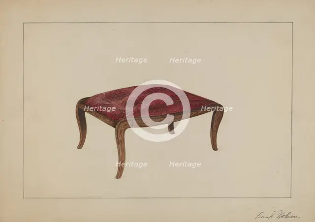 Foot Stool, c. 1937. Creator: Frank Nelson.