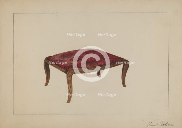 Foot Stool, c. 1937. Creator: Frank Nelson.