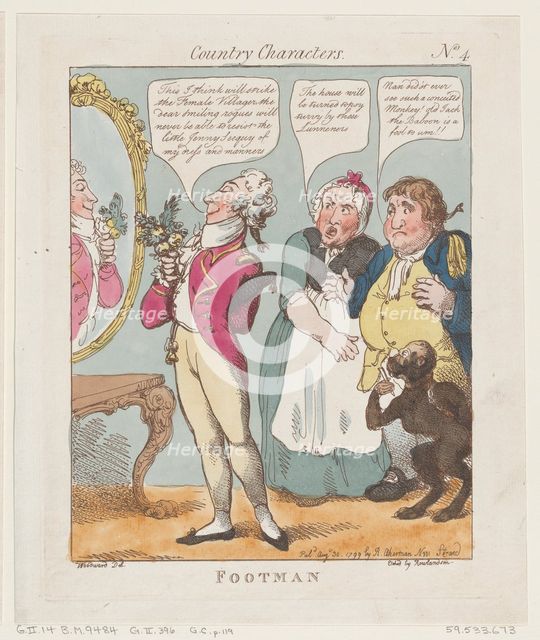 Footman, August 30, 1799., August 30, 1799. Creator: Thomas Rowlandson.